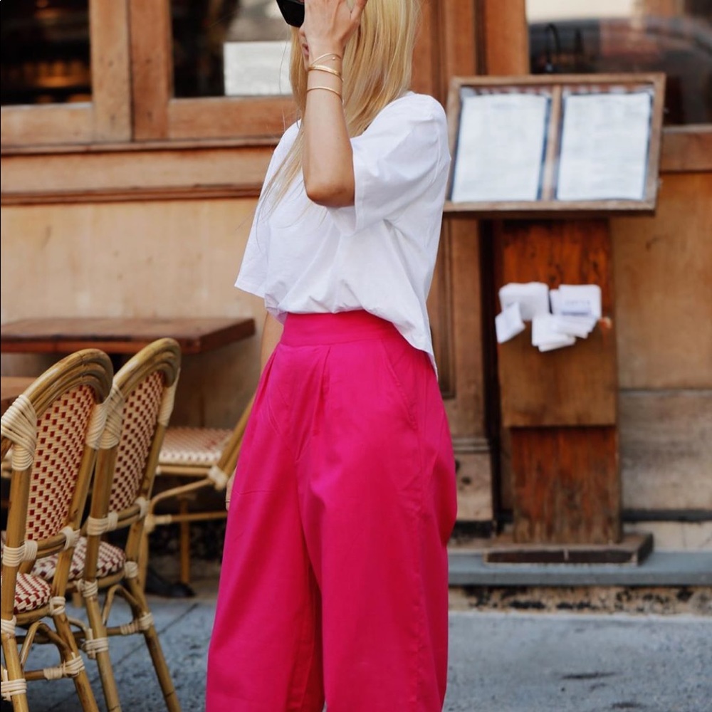 Magenta Wide Leg Pant